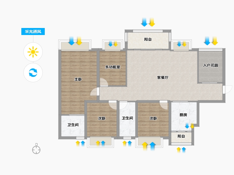 广东省-深圳市-汇龙湾花园-120.71-户型库-采光通风