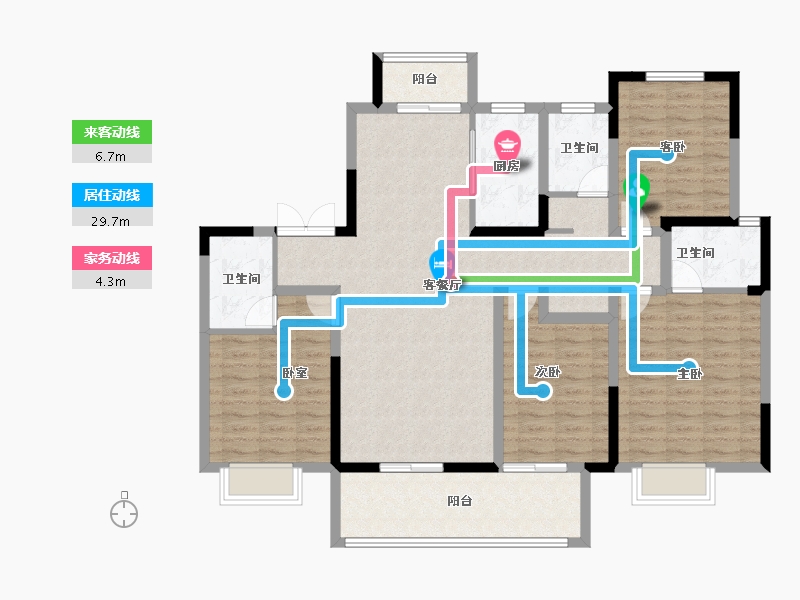 河南省-郑州市-润泓·东榕府-124.00-户型库-动静线