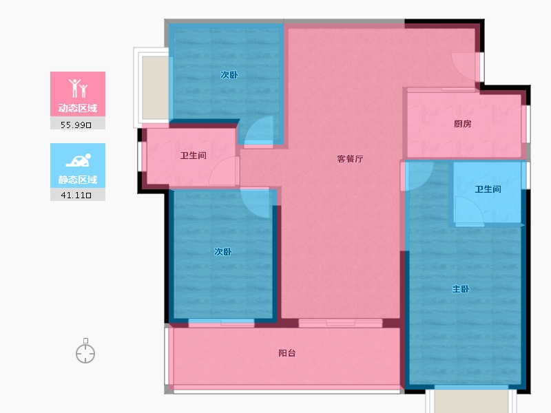 云南省-昆明市-金地自在城-87.19-户型库-动静分区