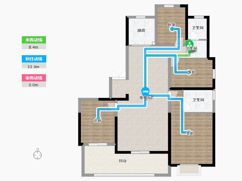 河南省-郑州市-信达天樾九章-134.40-户型库-动静线