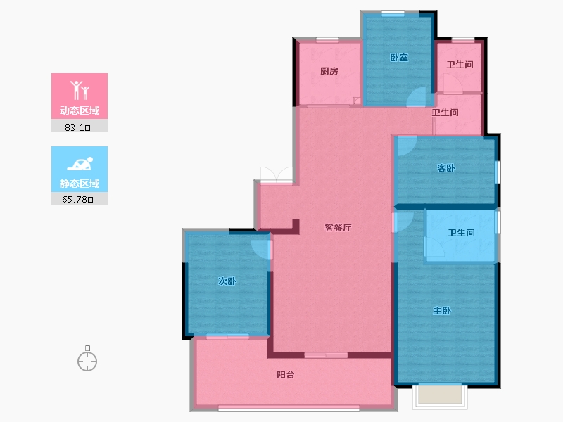 河南省-郑州市-信达天樾九章-134.40-户型库-动静分区