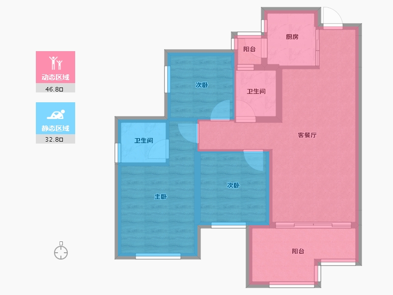 四川省-南充市-金为领地悦城-70.41-户型库-动静分区