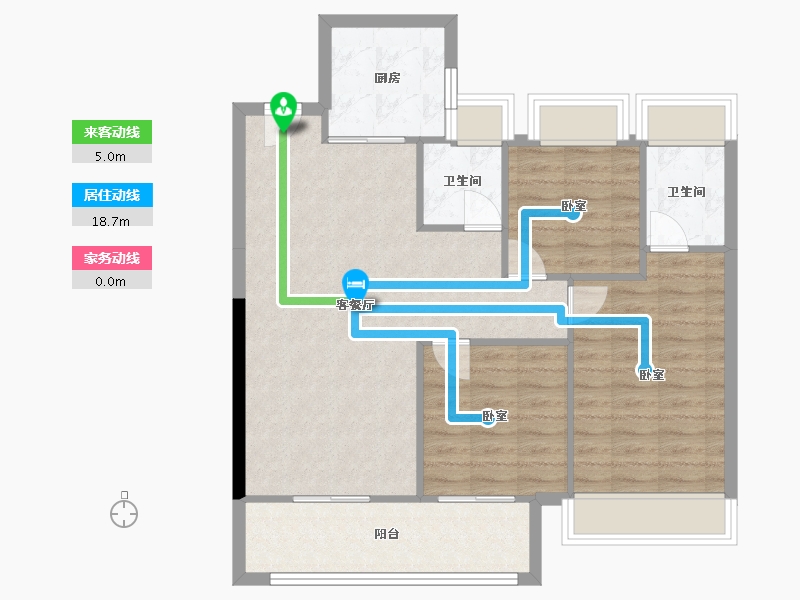 湖北省-武汉市-天创坦达·月湖云庄-85.67-户型库-动静线