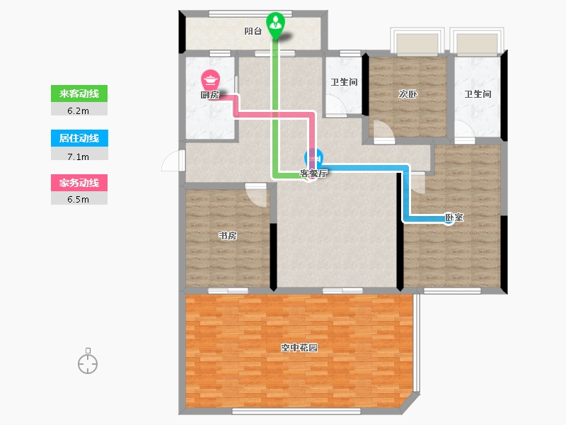 湖南省-常德市-公园壹号-101.60-户型库-动静线