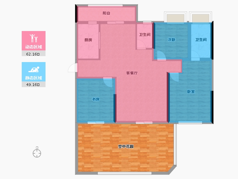 湖南省-常德市-公园壹号-101.60-户型库-动静分区