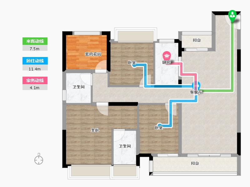 湖南省-长沙市-国宸府│旭辉·龙光·金地商置-112.00-户型库-动静线