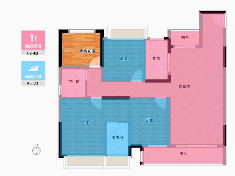 湖南省-长沙市-国宸府│旭辉·龙光·金地商置-112.00-户型库-动静分区