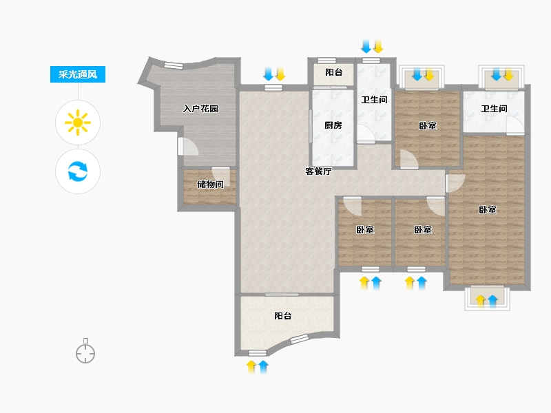 广东省-深圳市-金泓凯旋城-124.42-户型库-采光通风