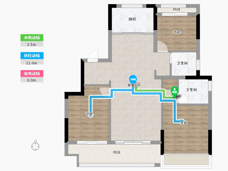 浙江省-台州市-东泰·春江华府-85.00-户型库-动静线