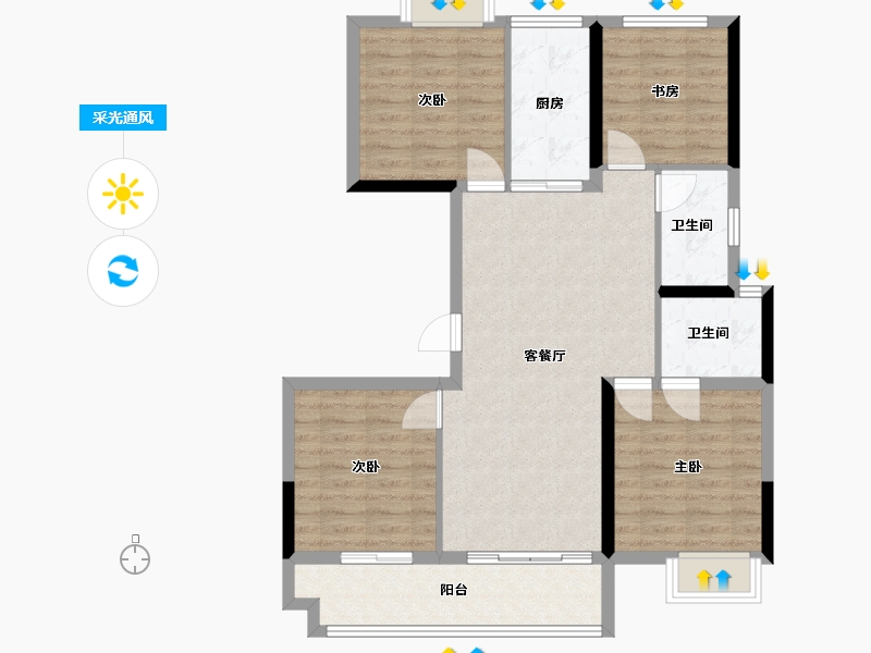 福建省-福州市-平潭鲁能公馆-91.99-户型库-采光通风