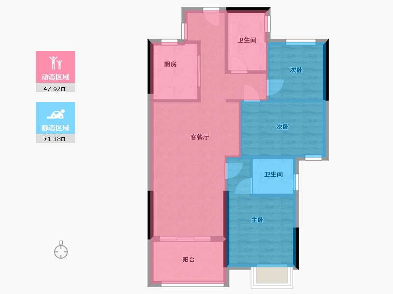 福建省-福州市-滨海金茂智慧科学城-71.20-户型库-动静分区