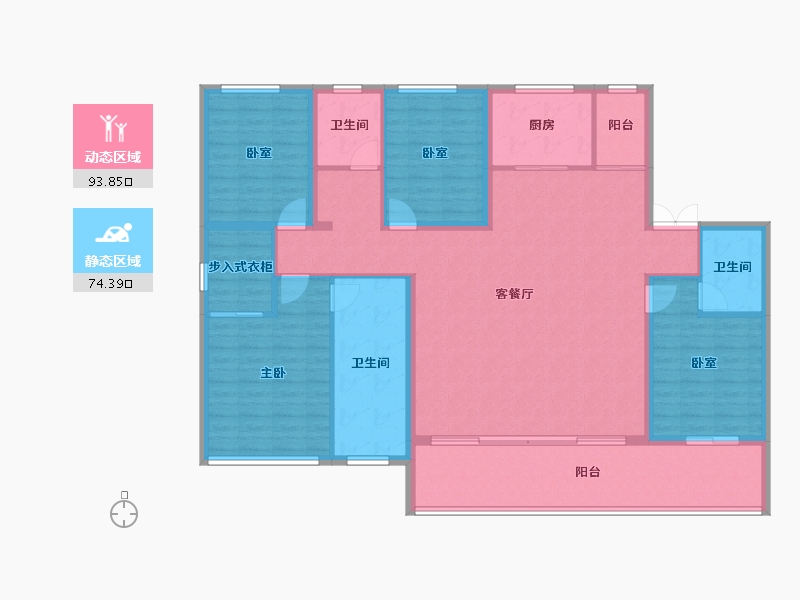 山西省-晋城市-浩翔·云玺-153.47-户型库-动静分区