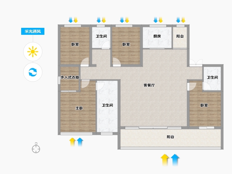 山西省-晋城市-浩翔·云玺-153.47-户型库-采光通风