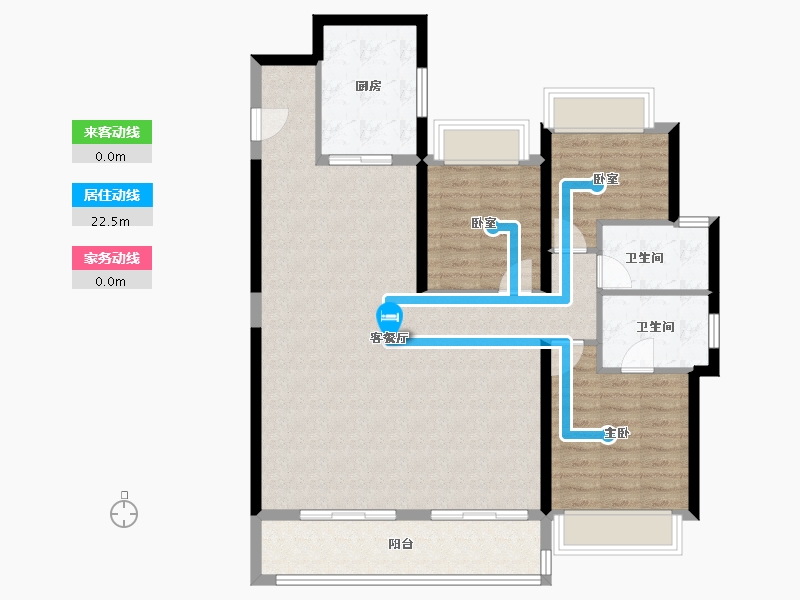 湖北省-武汉市-天创坦达·月湖云庄-105.15-户型库-动静线