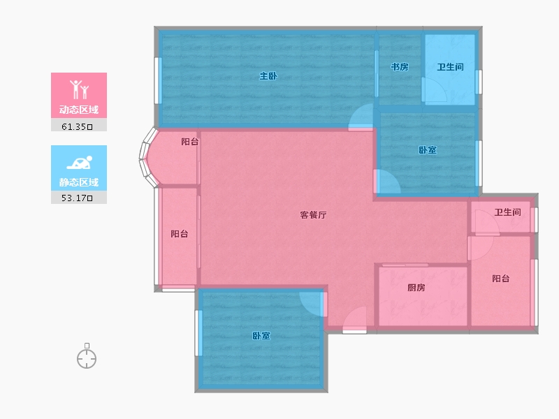 广东省-深圳市-弘雅花园（一期）-103.21-户型库-动静分区