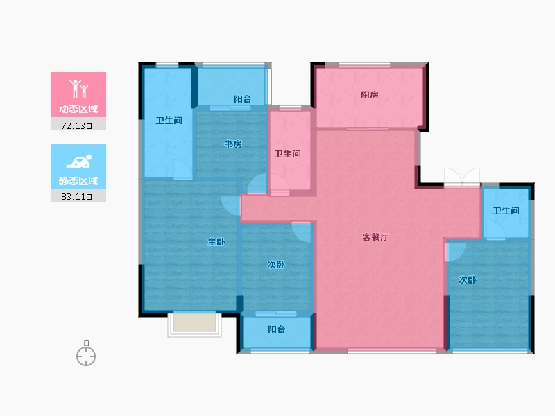 浙江省-台州市-绿城·江澜鸣翠-141.60-户型库-动静分区