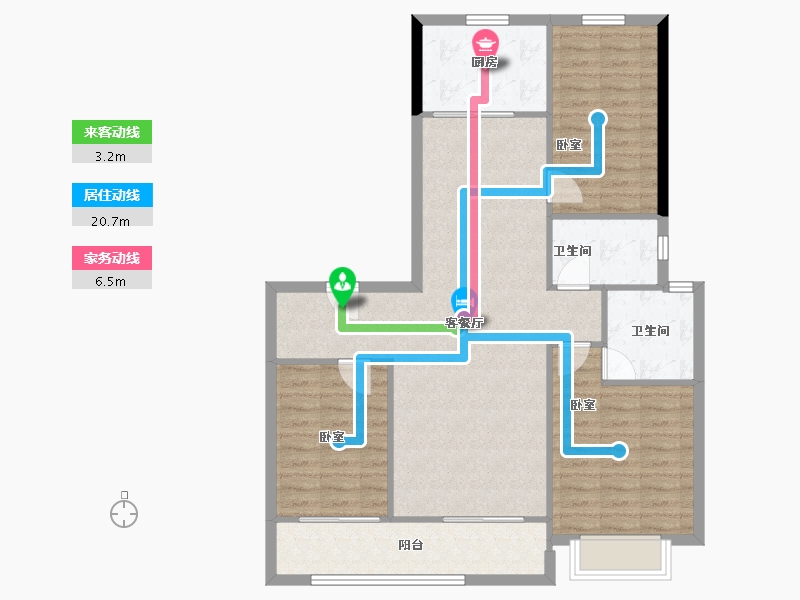 山东省-潍坊市-绿城·江南赋雅园-98.68-户型库-动静线