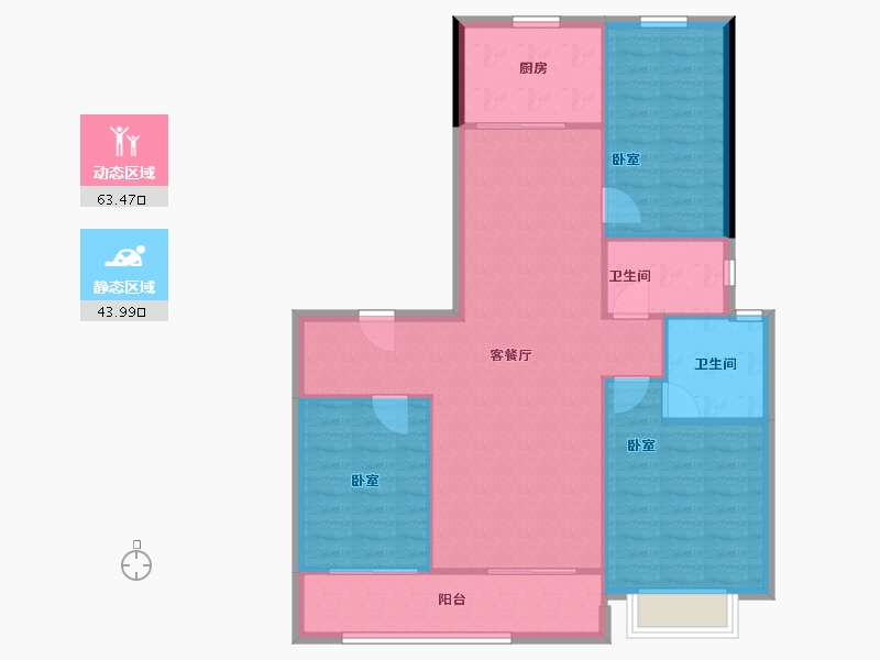 山东省-潍坊市-绿城·江南赋雅园-98.68-户型库-动静分区