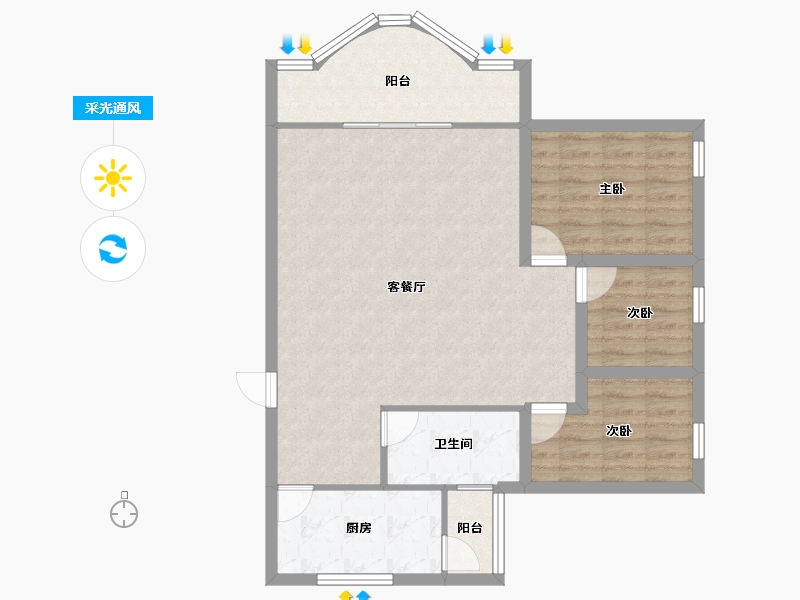 广东省-深圳市-南景苑大厦-87.50-户型库-采光通风