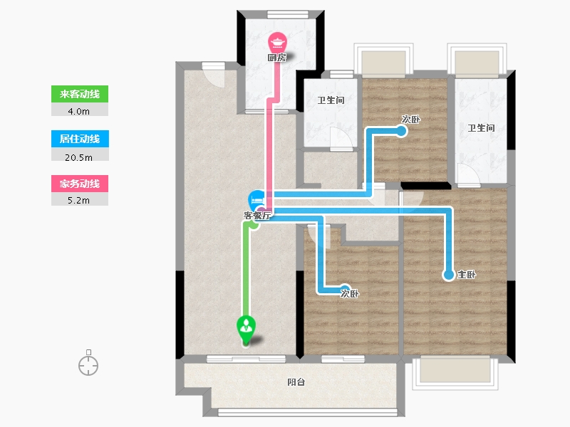 湖北省-武汉市-平安璟园-97.60-户型库-动静线