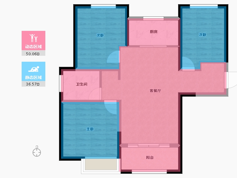 河南省-郑州市-商都阜园-77.38-户型库-动静分区