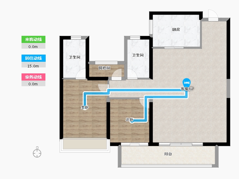 陕西省-咸阳市-秦都区-101.00-户型库-动静线