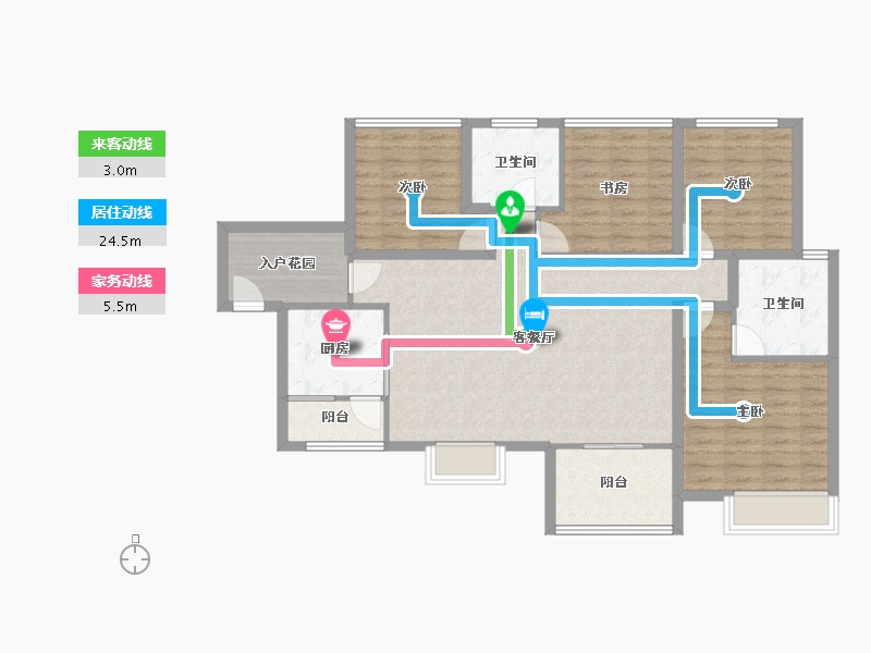 广东省-深圳市-汇龙湾花园-106.62-户型库-动静线