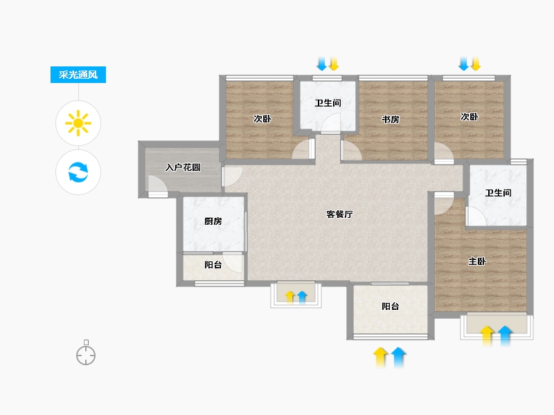 广东省-深圳市-汇龙湾花园-106.62-户型库-采光通风