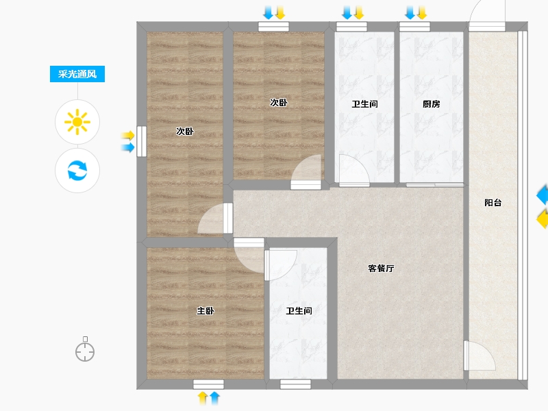 广东省-深圳市-紫薇花园-79.50-户型库-采光通风