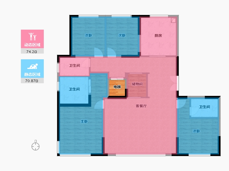 北京-北京市-圆明天颂-146.40-户型库-动静分区