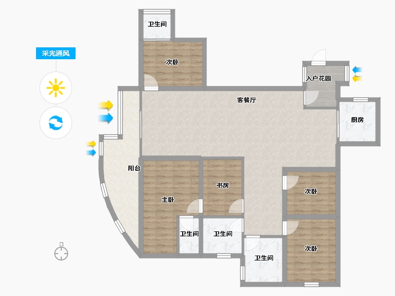 广东省-深圳市-圣莫丽斯-127.60-户型库-采光通风