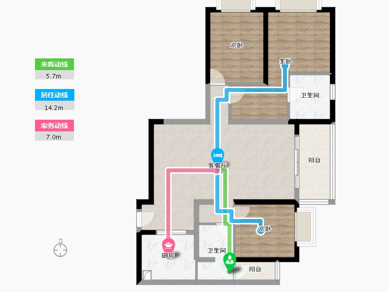 云南省-昆明市-润城第五大道-109.60-户型库-动静线