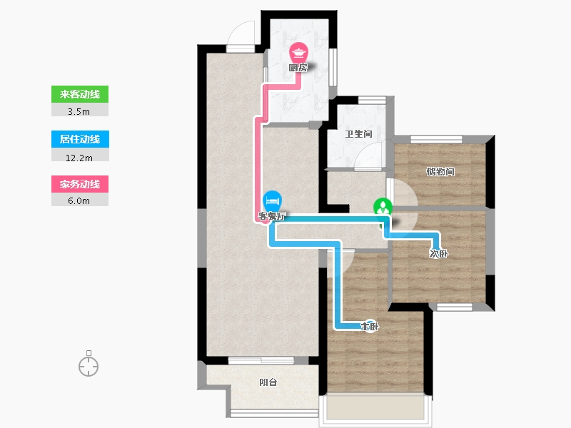 陕西省-咸阳市-秦都区-71.00-户型库-动静线