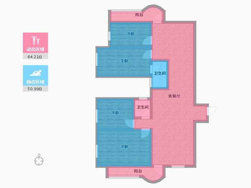 广东省-深圳市-太子山庄-101.24-户型库-动静分区