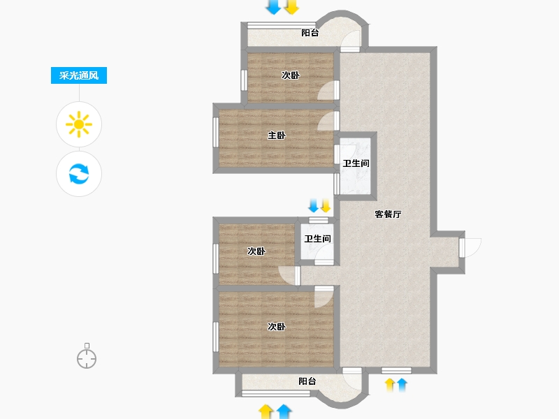 广东省-深圳市-太子山庄-101.24-户型库-采光通风