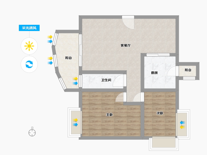 广西壮族自治区-南宁市-振宁翠峰-68.00-户型库-采光通风