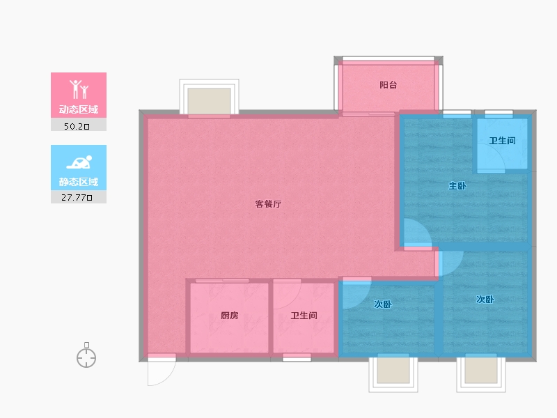 广东省-深圳市-华晖云门-69.46-户型库-动静分区