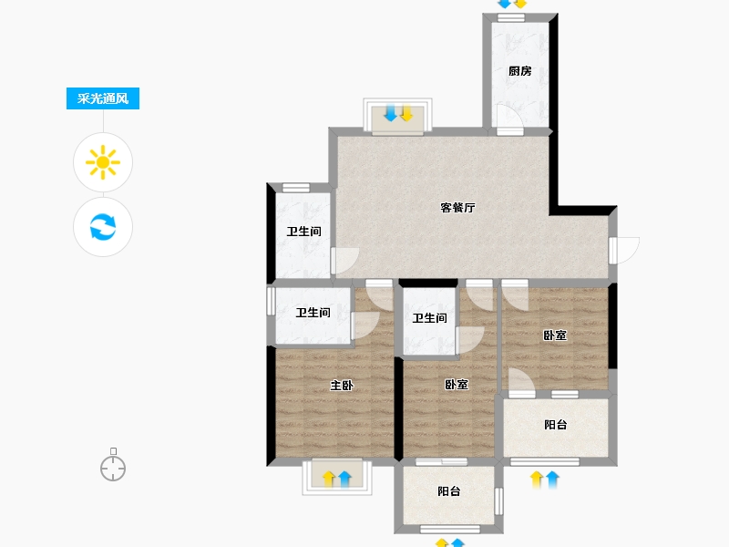 福建省-南平市-江南第一城-87.20-户型库-采光通风