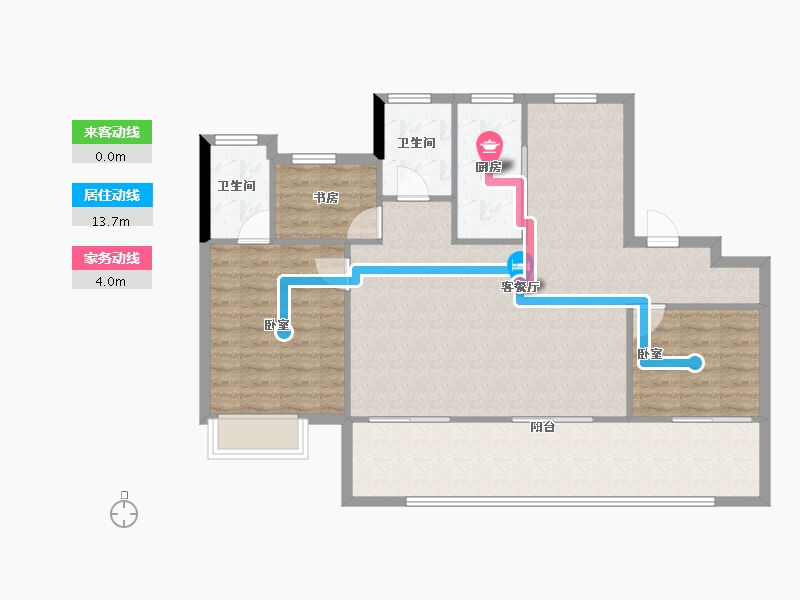 安徽省-淮北市-国金·铂悦御品-100.68-户型库-动静线