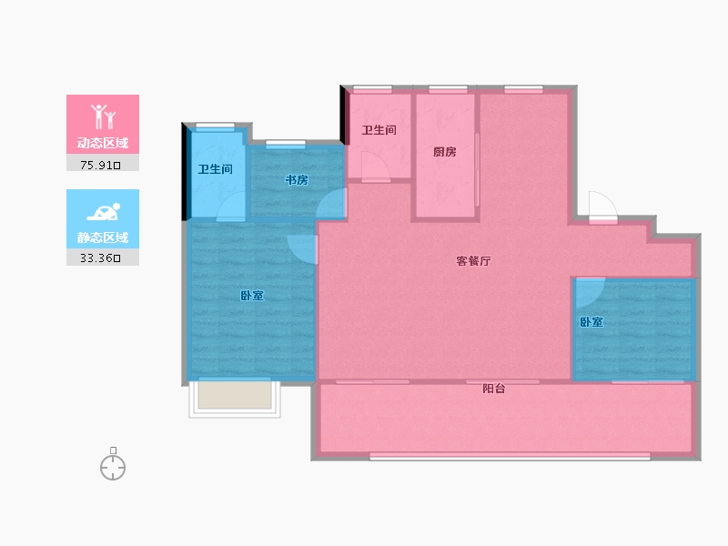 安徽省-淮北市-国金·铂悦御品-100.68-户型库-动静分区