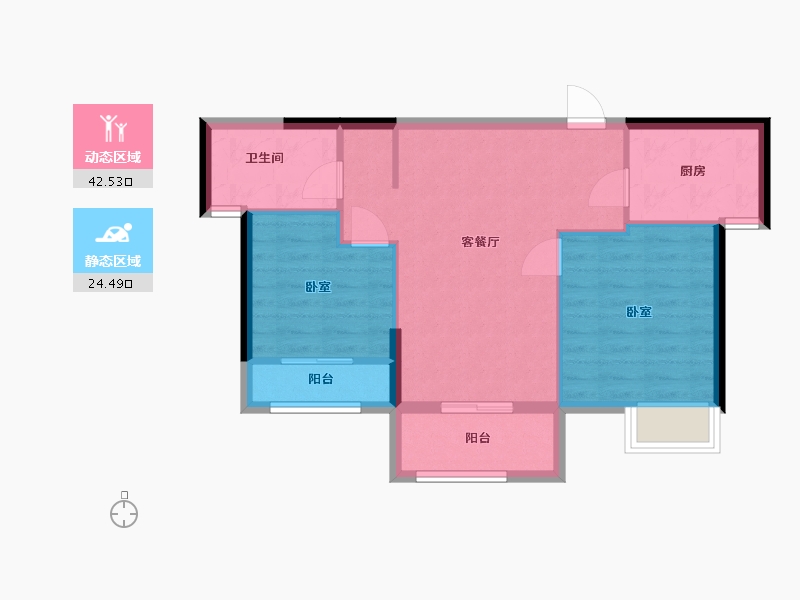 福建省-福州市-平潭鲁能公馆-60.11-户型库-动静分区