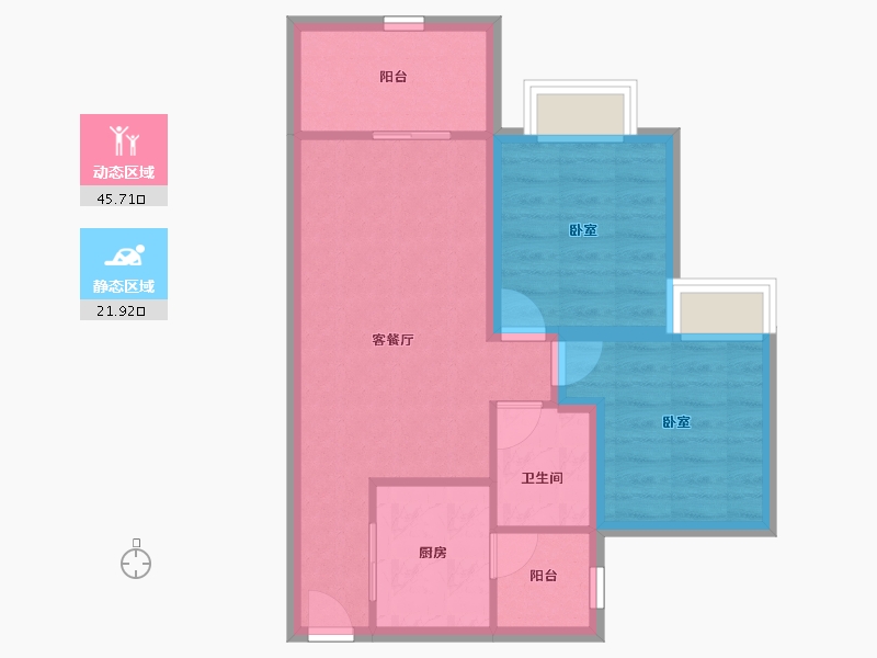 广东省-深圳市-兴华路2号(星航华府)-60.08-户型库-动静分区