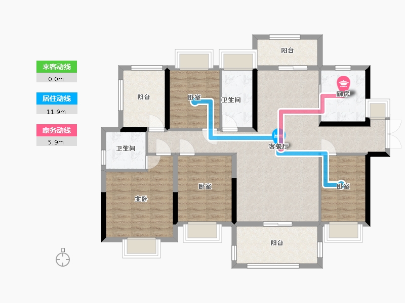 广东省-惠州市-鑫洲湖心岛1号-115.43-户型库-动静线