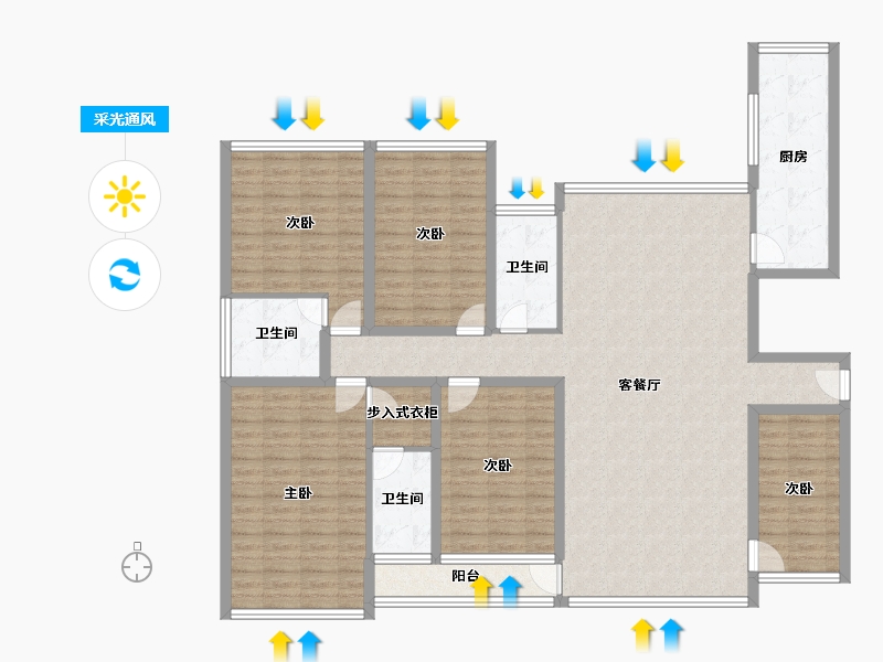 广东省-深圳市-保利上城-156.10-户型库-采光通风