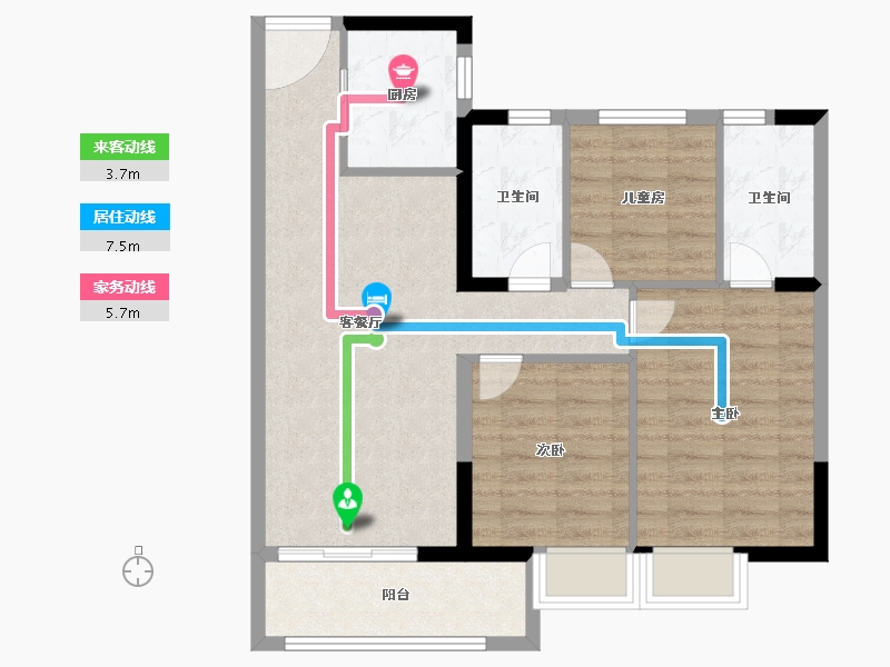 福建省-福州市-中骏世界城璟悦三期-78.40-户型库-动静线