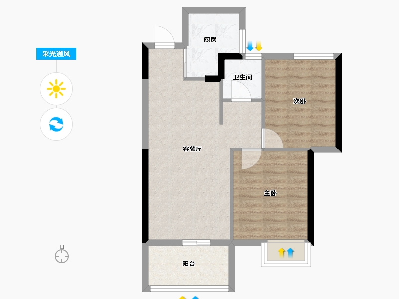 福建省-福州市-中建岳前雅居-58.22-户型库-采光通风