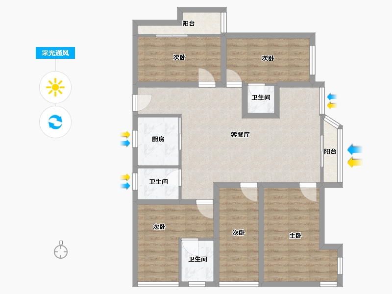 广东省-深圳市-东悦名轩-95.50-户型库-采光通风