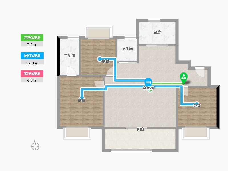 福建省-福州市-平潭碧桂园雲顶-96.76-户型库-动静线