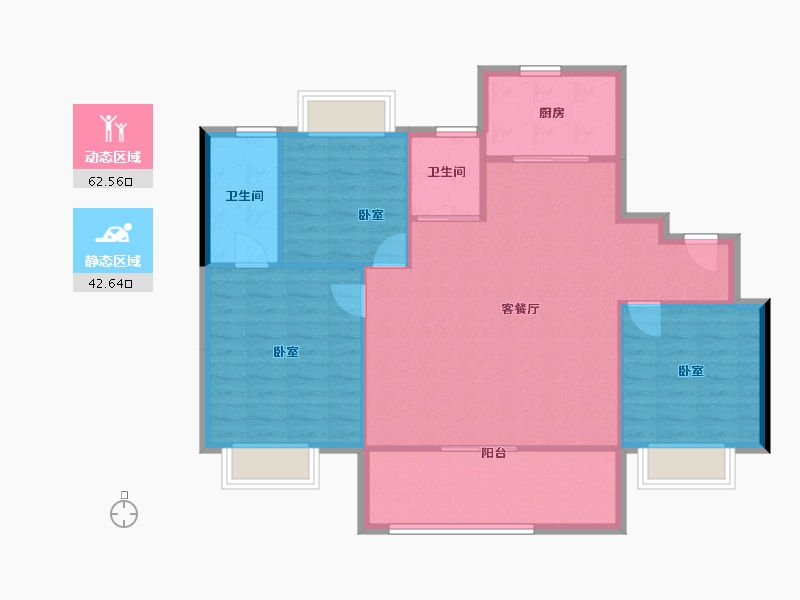 福建省-福州市-平潭碧桂园雲顶-96.76-户型库-动静分区