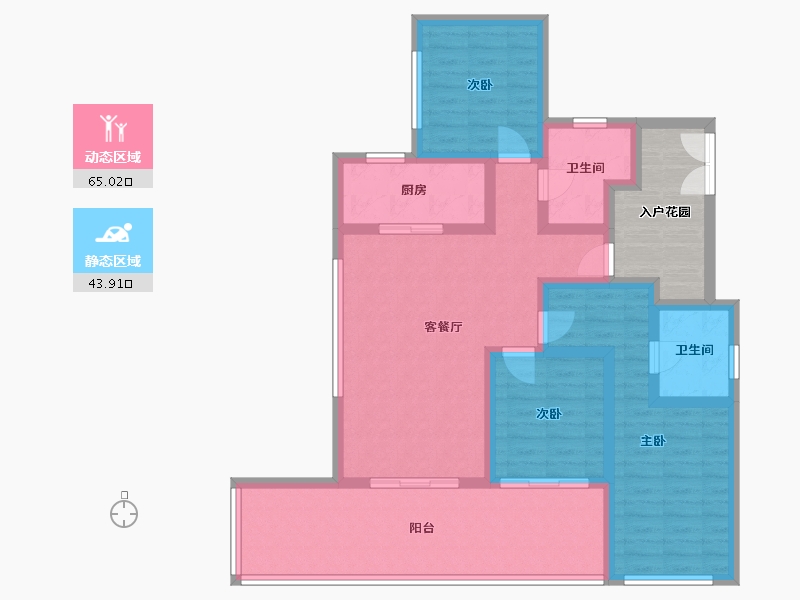 陕西省-咸阳市-云境天澄-104.52-户型库-动静分区